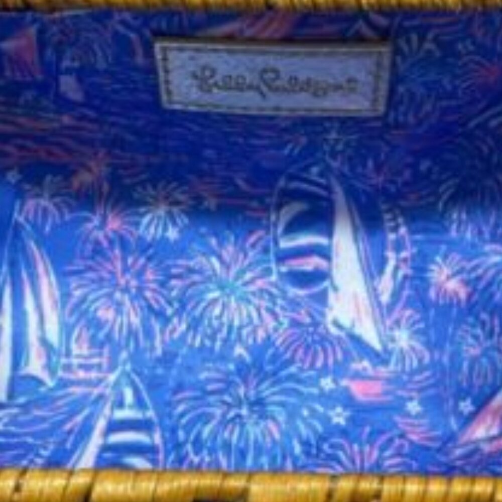 NWT- Still in Plastic- Lilly Pulitzer Wicker Clutch - Picture 2 of 2